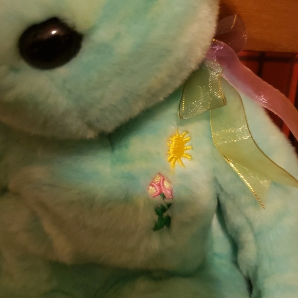 Beanie Baby 15" Buddy Bear Ariel Spring Flower Easter by Drawing by Ariel Glaser - Picture 3 of 8